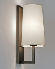 ASTRO 1214010 Riva 350 Wall Light Bronze + Matching White Lampshade, 2 AVAILABLE