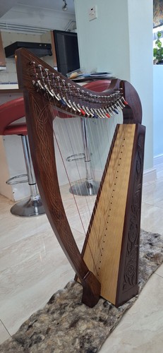 Lever harp with strings - harp,