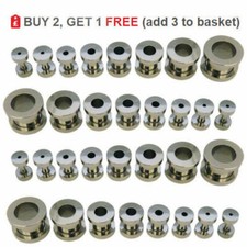 Flesh Tunnel 316 Surgical Steel Screw Fix Plug Ear Stretcher Expander 2mm - 10mm