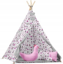 TEEPEE WIGWAM INDOOR OUTDOOR KIDS PLAYHOUSE TENT WITH THREE CUSHIONS BABYMAM