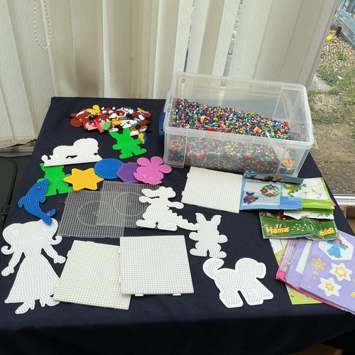Large amount hama beads - large, and
