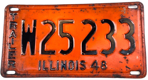Illinois 1948 trailer license - illinois,