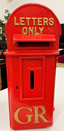 Red post box original - post,