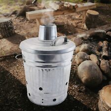 20 LITRE INCINERATOR GALVANISED METAL GARDEN WASTE WOOD FIRE MINI BIN 30CM DEPTH