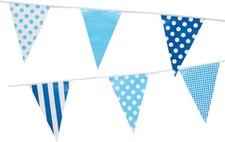 Blue Mix Bunting 10m with 20 Pennants-Indoor-Outdoor Party, Hanging Decorations