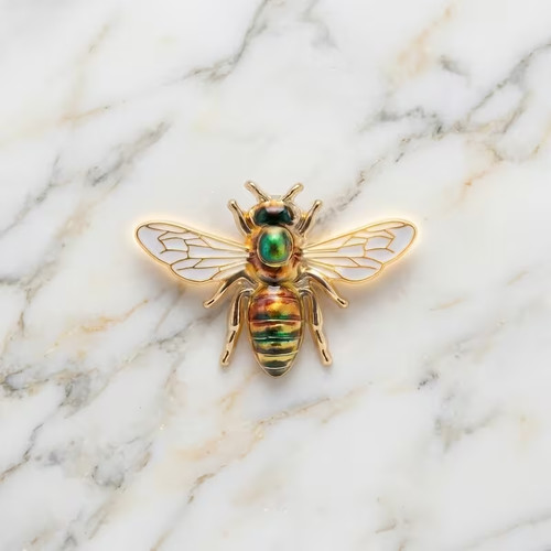 Retro enamel bee brooch - bee,