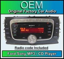 Ford Transit CD MP3 player, Ford Sony car stereo head unit with radio code