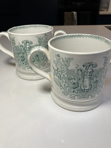 Pair large antique green - of,