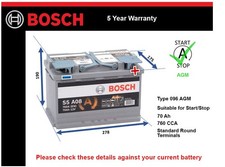 AGM Battery fits SKODA KAROQ YETI FABIA RAPID KODIAQ Stop Start 096 AGM