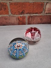 Two Vintage Glass Paperweights