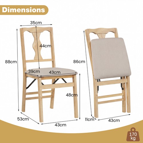 Set folding dining chairs - 2,
