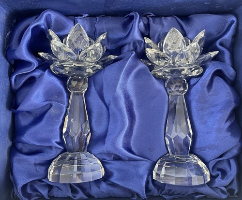 Pair crystal candlesticks - pair,