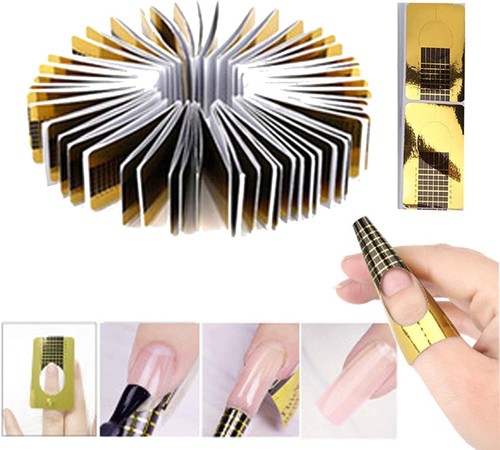 100x gold nail forms - gold,