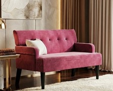 2 Seater Chesterfield Velvet Sofa Wine Red Ready For Delivery