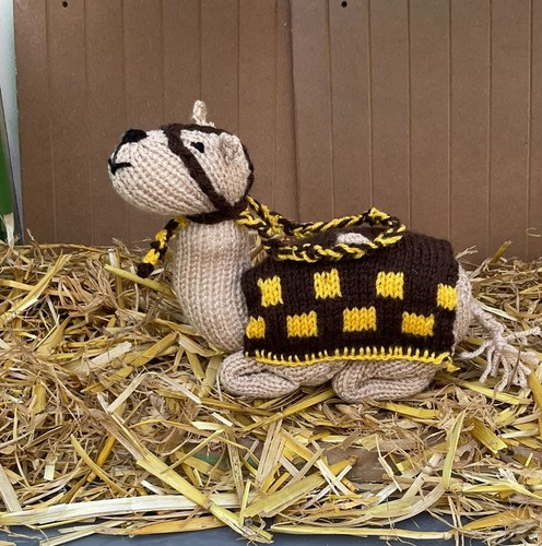 Hand knitted adult - camel, with