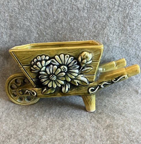 Vintage green yellow ceramic - yellow,