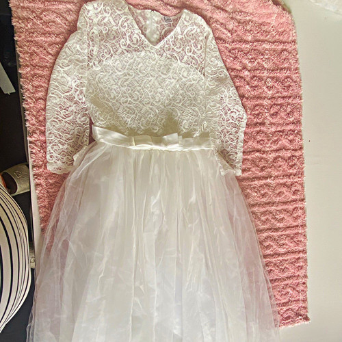 Girls white lace - girls, long