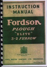 Fordson "Elite" 3-2 Furrow Trailed Tractor Plough Instruction Manual