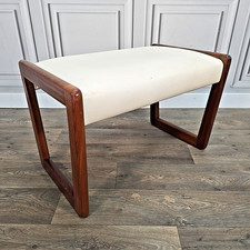 Vintage Teak Vanity Stool -