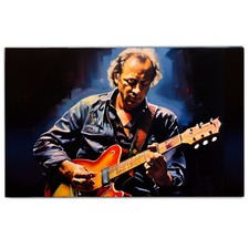 Mark Knopfler Dire Straits With Guitar Wall Art Printed on Sheet Metal Sign