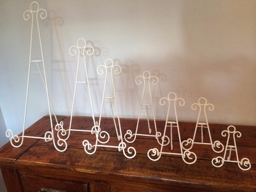 White iron easel display - white,