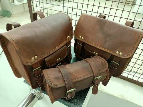 Leather motorcycle saddle bag - motorcycle,