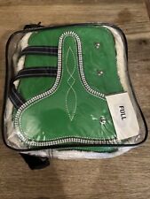 NEW GREEN BLING SHEEPSKIN TENDON FETLOCK BOOTS SET Full Size