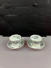2 x Royal Albert Silver Maple Tea Cups and Saucers Set