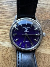 Vintage Favre-Leuba Sea King Watch – Rare Purple Dial – Manual Wind – Working
