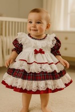 Baby girls Tartan Spanish Christmas dress size 0-3/3-6/6-12 Months available 
