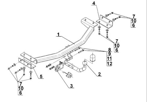 Swan neck tow bar for - neck, kia