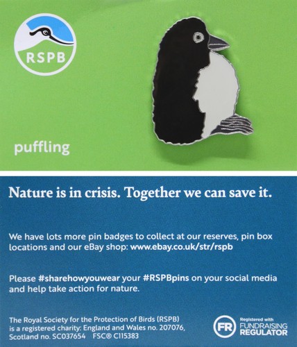 Rspb pin badge - pin, puffling