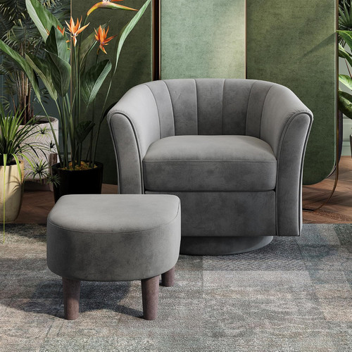 Large swivel accent chair with - large,
