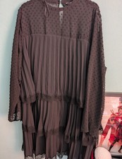 Joanna Hope Women's Black Ruffle/Lace Dress UK Size 24