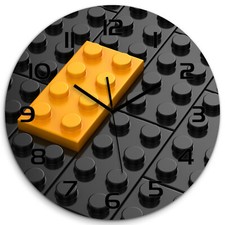 Glass Wall Clock fi 60 cm Lego bricks