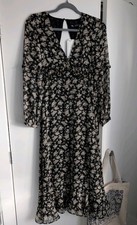 Zara Black Floral Midi Dress
