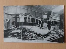 London Transport Trams. Destroyed. Demolished. Postcard Sized Photograph.