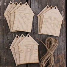 10x Wooden Beach Hut Craft