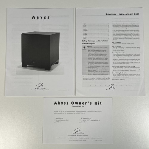 Original martin logan - martin, abyss