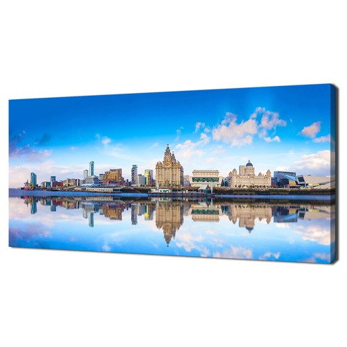 Blue skyline over liverpool - blue,