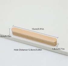 Walnut Beech Wooden Cabinet Pull Handles Wood Cupboard Drawer Door Knobs  Screws