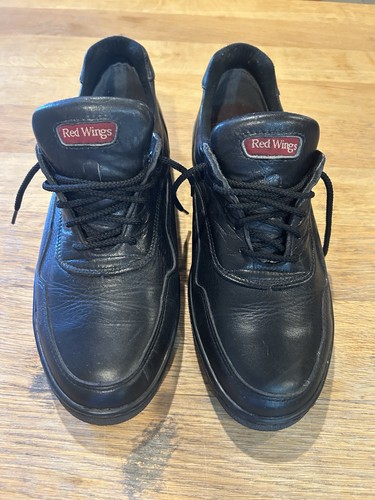 Men black leather red wing - black,