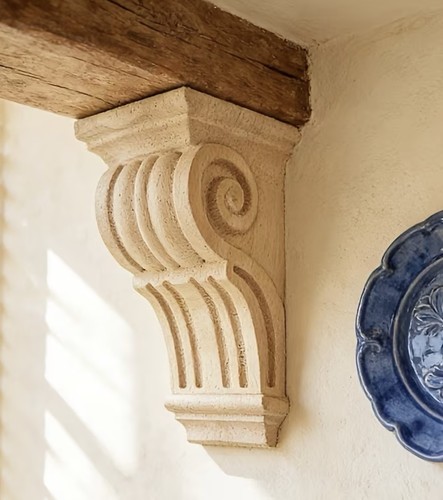Carved wooden corbels - carved,