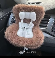 For 17cm LABUBU Car Seat Plush Doll Accessories Brown Doll Safety Car Seat Toy