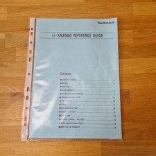 Technics Sx-KN2000 Keyboard Reference Guide