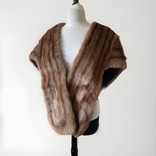 Mink Fur Cape Stole One Size