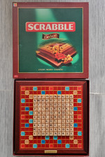 Vintage Scrabble Deluxe With Turntable & Wooden Tiles 2000 Mattel Complete Rare