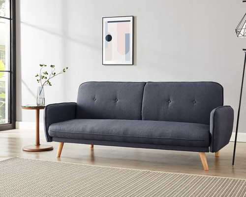 Seater charcoal fabric sofa - fabric,