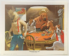 Arthur Kaplan Dogs playing cards Winner Takes All print by Arthur Sarnoff