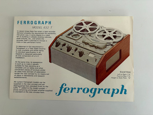 Ferrograph model 632t brochure - model,